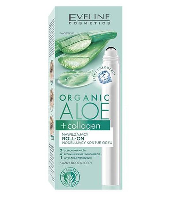 Eveline Cosmetics Organic Aloe + Collagen Nawilżający roll-on modelujący kontur oczu, 15 ml, cena, opinie, wskazania - ważny do 2025-10-08