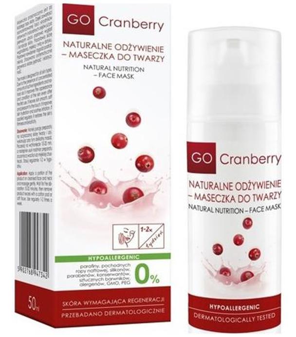 Go Cranberry Naturalne odżywienie Maseczka do twarzy - 50 ml - cena, opinie, właściwości