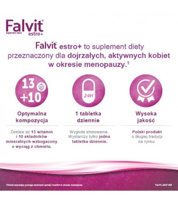 FALVIT Estro+ - 60 tabl. - uspakaja i łagodzi objawy menopauzy - cena, opinie, dawkowanie