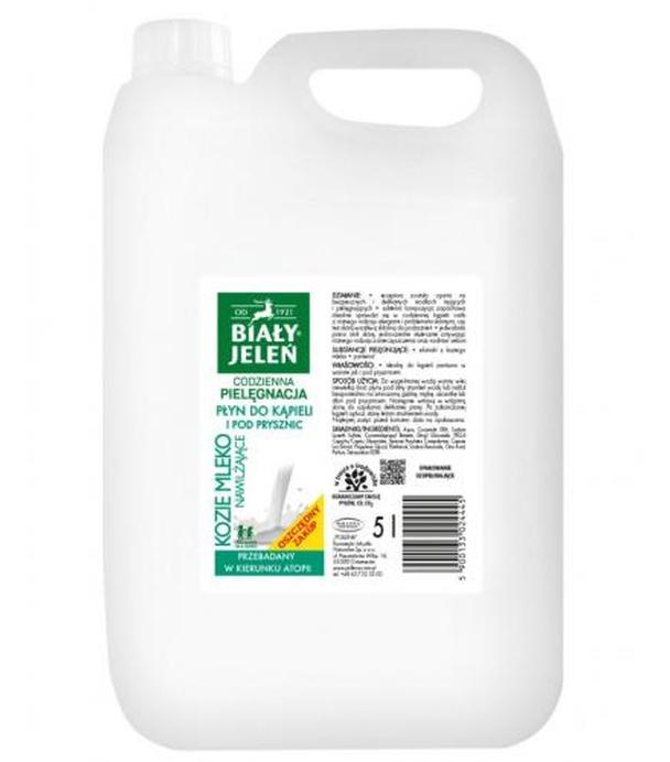 Biały Jeleń, Płyn do kąpieli i pod prysznic, kozie mleko, 5 l