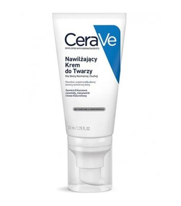 CeraVe, nawilżający krem do twarzy dla skóry normalnej i suchej, 52 ml