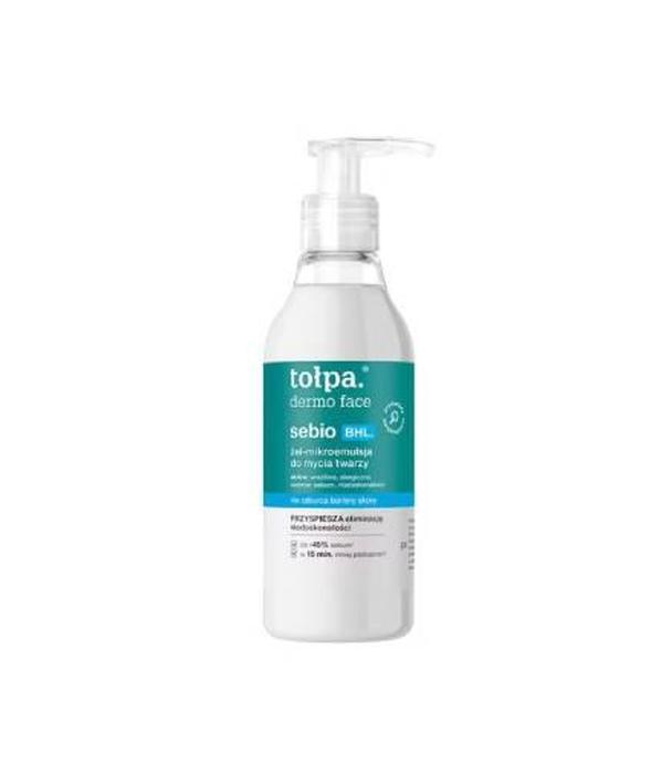 Tołpa Dermo Face Sebio BHL, Żel-mikroemulsja do mycia twarzy, 195 ml