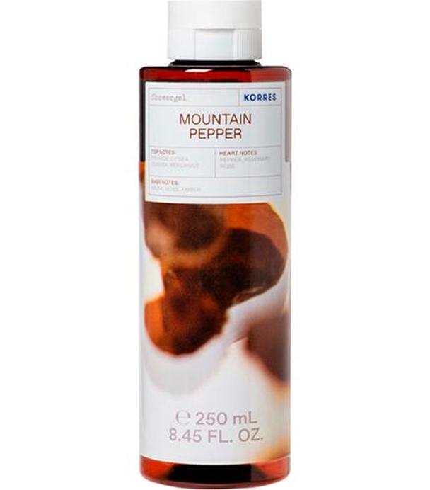 Korres Żel pod prysznic o zapachu pieprzu górskiego, bergamotki i kolendry - 250 ml - cena, opinie, właściwości