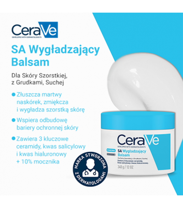 CeraVe SA, wygładzający balsam do skóry suchej, 340 g