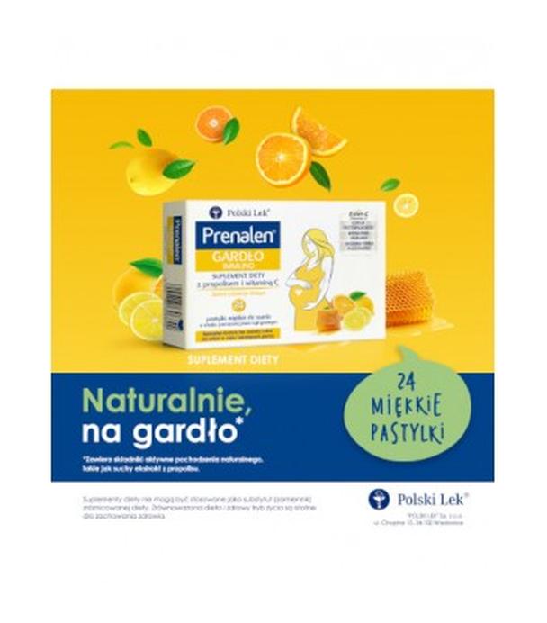 Prenalen Gardło Immuno z propolisem i witaminą C, 24 past., cena, opinie, wskazania