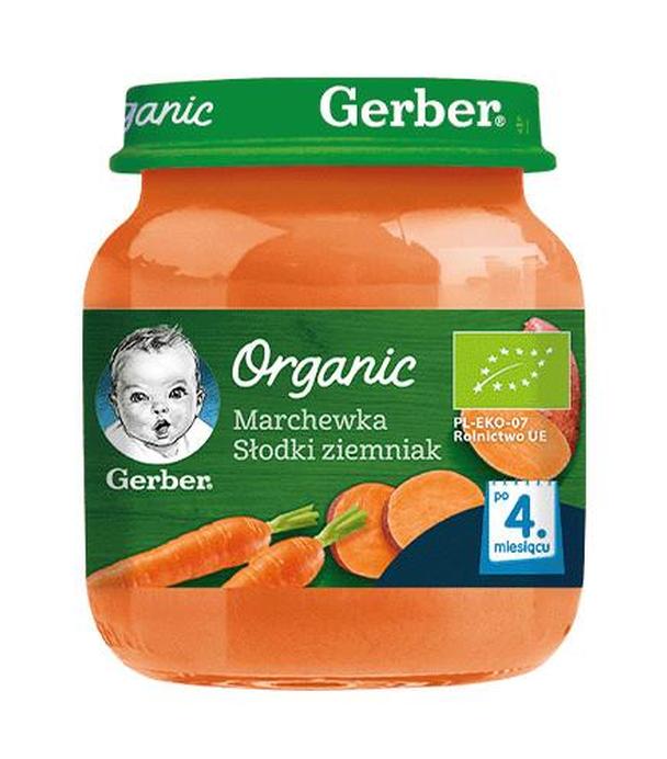 GERBER ORGANIC Marchewka Słodki ziemniak po 4 miesiącu - 125 g
