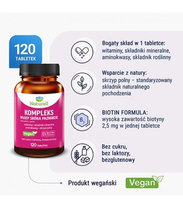 Naturell Kompleks Włosy Skóra Paznokcie, 120 tabletek - ważny do 2025-11-01