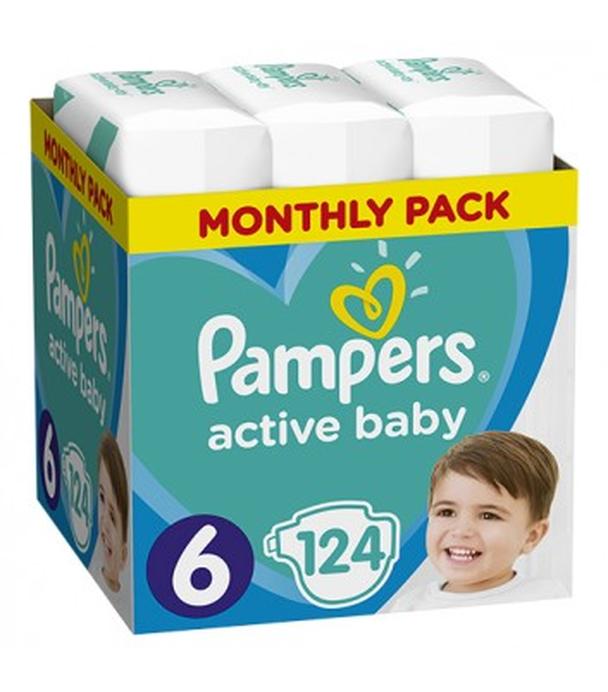 Pampers Pieluchy Active Baby rozmiar 6, 124 sztuki pieluszek - cena, opinie, właściwości