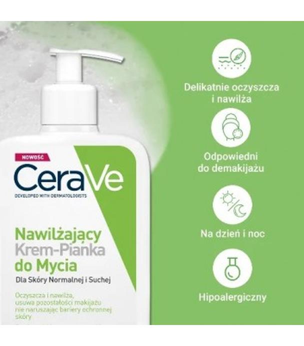 CeraVe, nawilżający krem-pianka do mycia, 473 ml