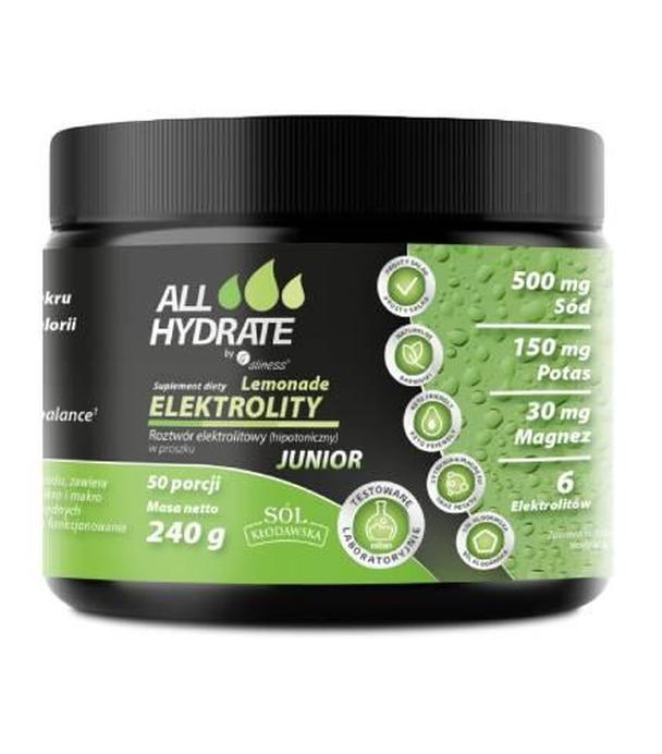Aliness AllHydrate, Elektrolity junior Lemonade, 240 g