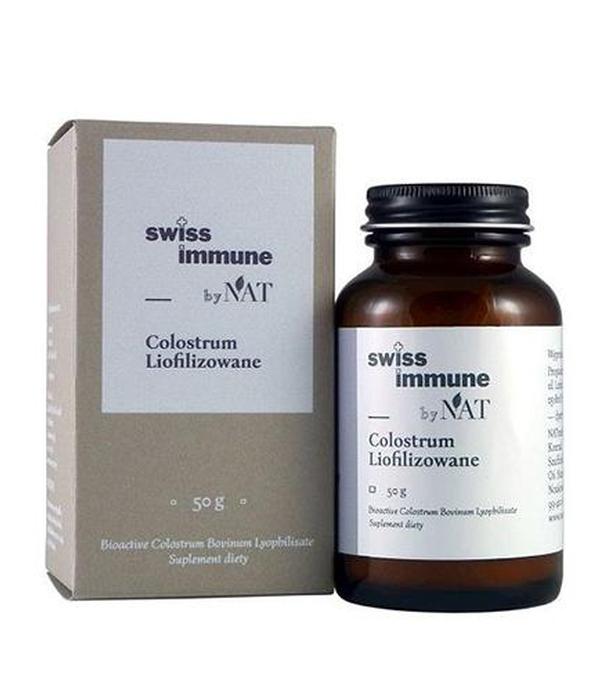 Nat Swiss immune Colostrum liofilizowane, 50 g, cena, opinie, dawkowanie
