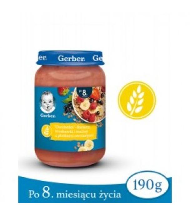 Gerber Owsianka banany, truskawki i maliny z płatkami owsianymi po 8 miesiącu - 190 g - cena, opinie, właściwości
