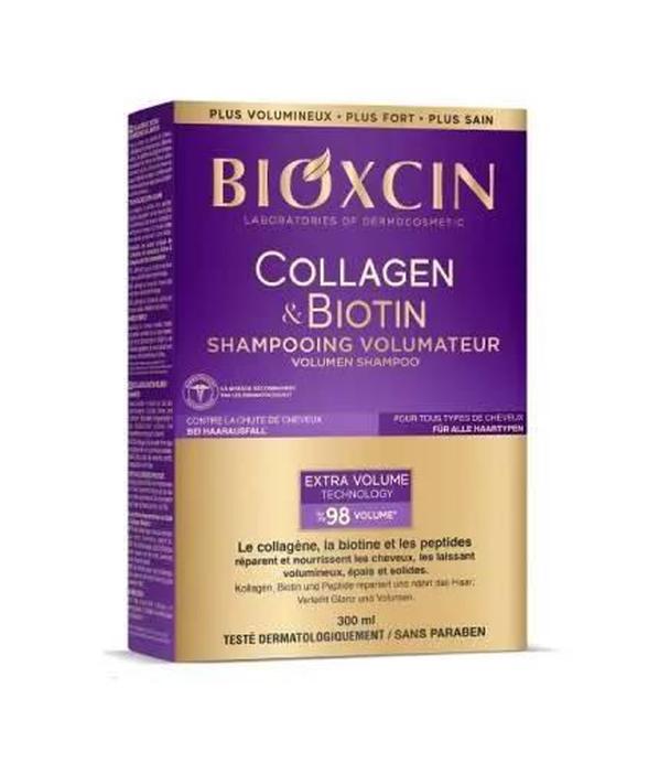 Bioxcin Collagen & Biotin, Szampon dodający włosom objętości, przeciw wypadaniu włosów, 300 ml