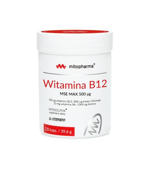 Mitopharma Witamina B12 MSE MAX 500 ug - 120 kaps.- cena, opinie, właściwości - cena, opinie, wlaściwości