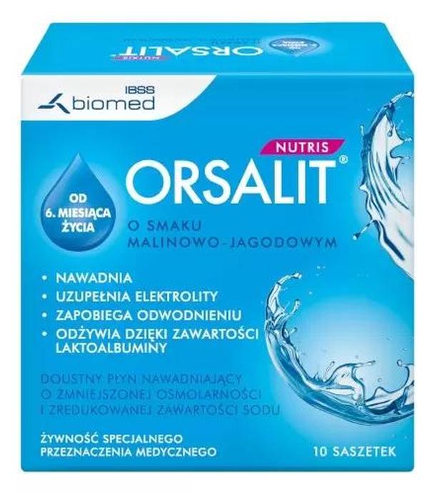 ORSALIT NUTRIS O smaku malinowo-jagodowym, saszetki, 10 sztuk