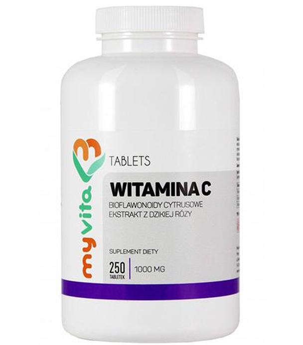 MyVita Witamina C 1000 mg + Bioflawonoidy cytrusowe + Ekstrakt z dzikiej róży, 250 tabl.