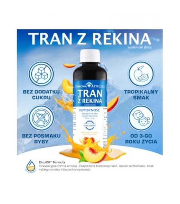 Domowa Apteczka Tran z rekina Odporność Smak mango i brzoskwini, 250 ml