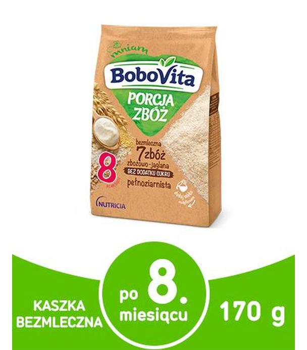 BOBOVITA PORCJA ZBÓŻ Kaszka bezmleczna zbożowo - jaglana pełnoziarnista 7 zbóż, po 8 miesiącu - 170 g - cena, opinie, właściwości