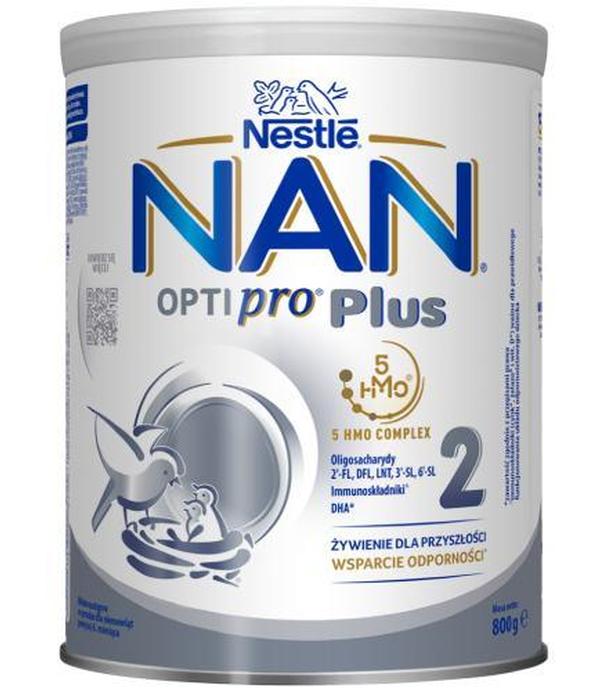 Nestle Nan Optipro Plus 2, 5 HMO, mleko następne dla niemowląt powyżej 6. miesiąca, 800 g