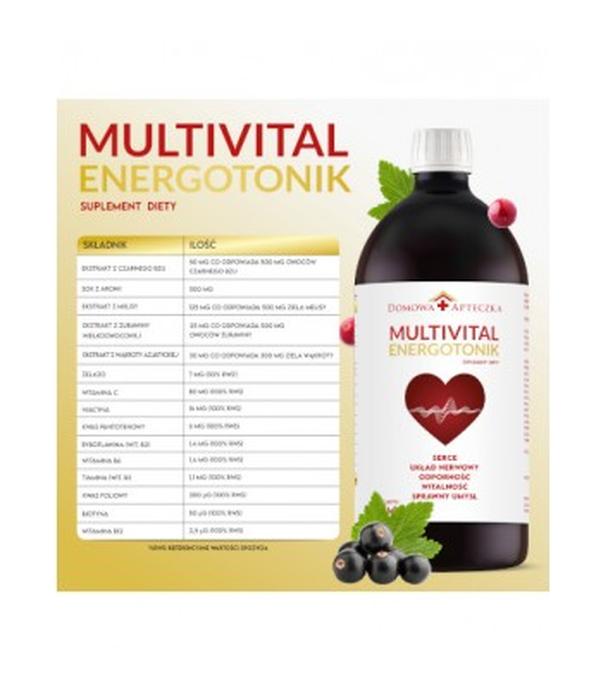 Domowa Apteczka Multivital Energotonik serce układ nerwowy, 1000 ml, cena, opinie, składniki