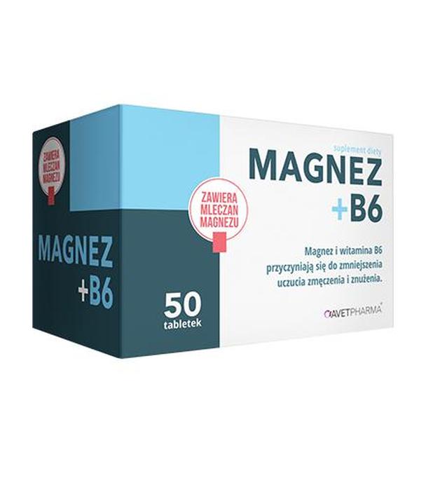 Avet Pharma Magnez+B6, 50 tabl., cena, opinie, właściwości - ważny do 2025-09-30