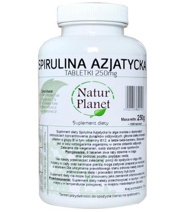 NATUR PLANET Spirulina azjatycka tabletki, 250 g