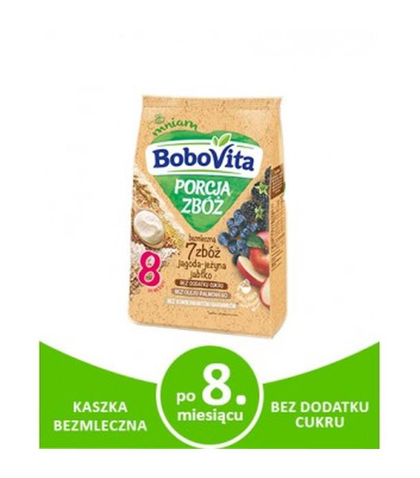 BOBOVITA PORCJA ZBÓŻ Kaszka bezmleczna 7 zbóż, jagoda - jeżyna - jabłko, po 8 miesiącu - 170 g - cena, opinie, właściwości