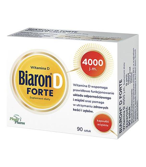 Bioaron witamina D Forte 4000 j.m., 90 kaps., cena, opinie, składniki - 1021314 - uszkodzone opakowanie/data ważności 2025-06-30