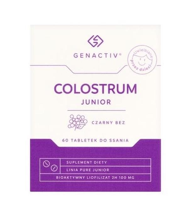 Genactiv Colostrum Junior Czarny Bez, 60 tabletek do ssania