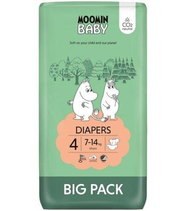 MOOMIN BABY Pieluszki ekologiczne 4 (7-14 kg), 63 sztuki