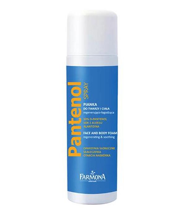 Farmona Pantenol Pianka do twarzy i ciała regenerująco-łagodząca aerozol 10% pantenolu, 150 ml