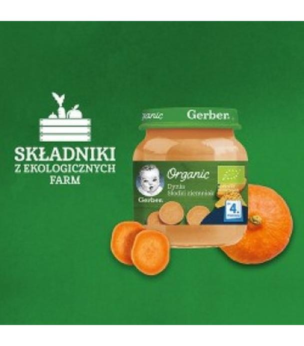 GERBER ORGANIC Dynia Słodki ziemniak po 4 miesiącu - 125 g