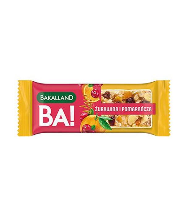 BAKALLAND BA! Baton zbożowy, żurawina i pomarańcza, 40 g - ważny do 2025-10-31