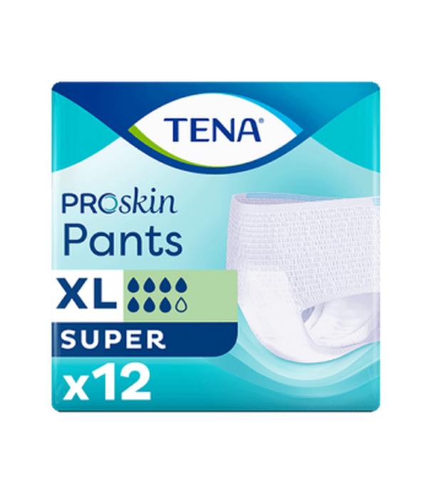 Tena Proskin Pants Super Majtki chłonne XL 120-160 cm, 12 szt. cena, opinie, właściwości