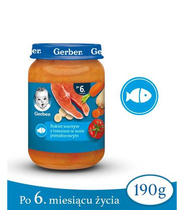 GERBER Obiadek bukiet warzyw z łososiem w sosie pomidorowym po 6 miesiącu - 190 g