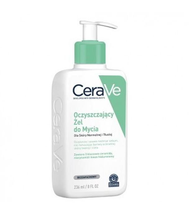 CeraVe, oczyszczający żel do mycia z ceramidami dla skóry normalnej i tłustej, 236 ml