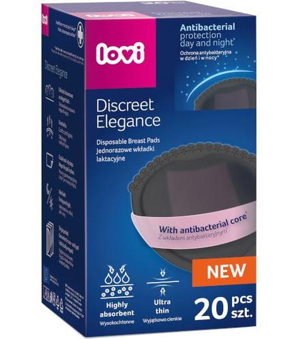 Lovi Discreet Elegance antybakteryjne jednorazowe wkładki laktacyjne czarne 20 sztuk