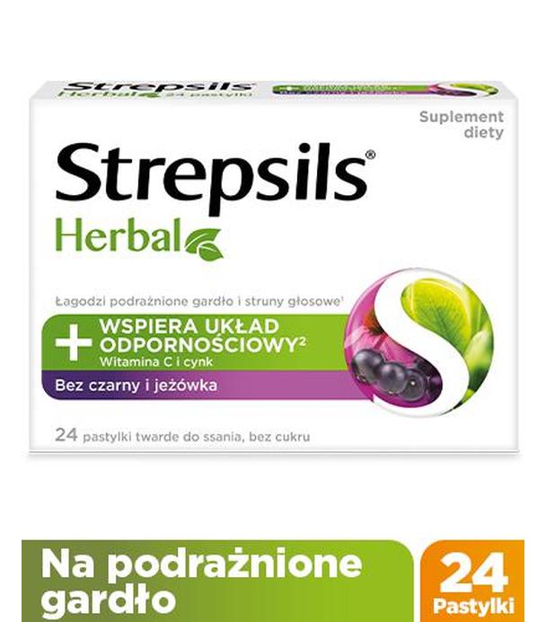 Strepsils Herbal Bez czarny i jeżówka, 24 pastylki