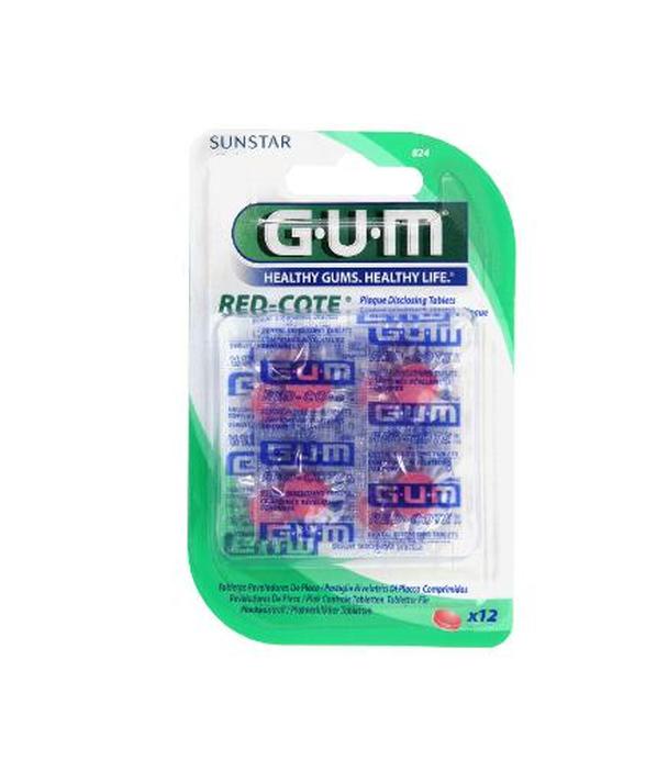 Sunstar GUM Red-Cote Tabletki wybarwiające płytkę bakteryjną - 12 szt. Do higieny jamy ustnej - cena, opinie, stosowanie
