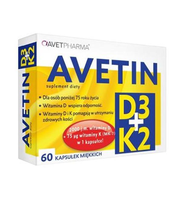 Avetin D3 + K2 - 60 kaps. - cena, opinie, dawkowanie