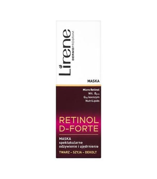 Lirene Retinol D-forte Maska spektakularne odżywienie i ujędrnienie - 50 ml - cena, opinie, działanie