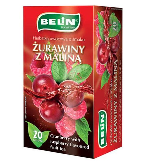Belin Herbatka owocowa o smaku żurawiny z maliną, 20 x 2 g, cena, wskazania, właściwości