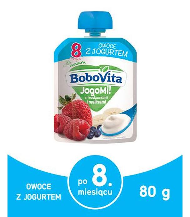 BOBOVITA JOGOMI! Deserek mleczno-owocowy z truskawkami i malinami - 80 g - ważny do 2025-06-20