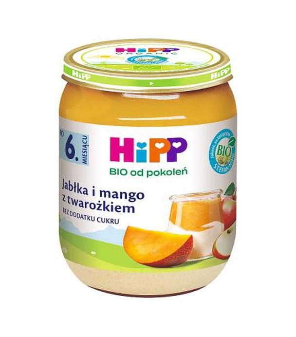 HiPP BIO od pokoleń, Jabłka i mango z twarożkiem, po 6. m-cu, 160 g, cena, opinie, stosowanie