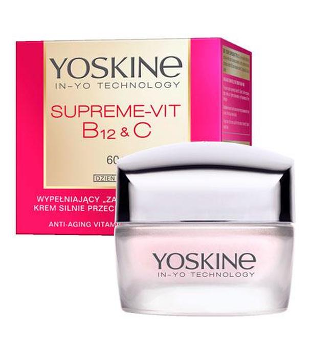 YOSKINE Supreme-Vit B12 + C  Wypełniający Krem Silnie Przeciwzmarszczkowy do Twarzy na Dzień 60+, 50 ml