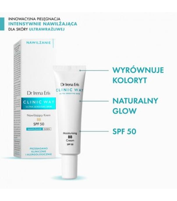 Dr Irena Eris CLINIC WAY Nawilżający krem BB SPF50 medium beige 20, 30 ml - ważny do 2025-08-30