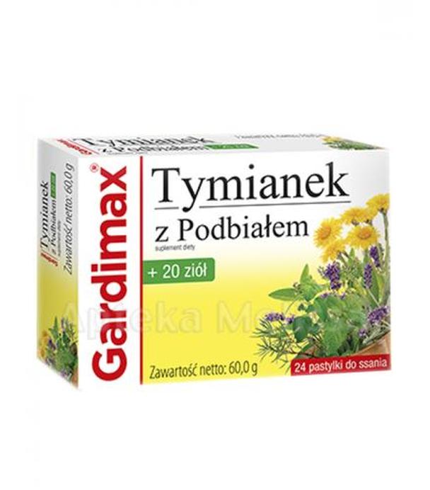 GARDIMAX Tymianek z podbiałem + 20 ziół, 24 pastylki