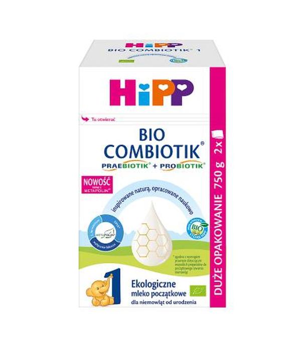 HiPP 1 BIO COMBIOTIK ekologiczne mleko początkowe, dla niemowląt od urodzenia, 750 g, cena, opinie, wskazania