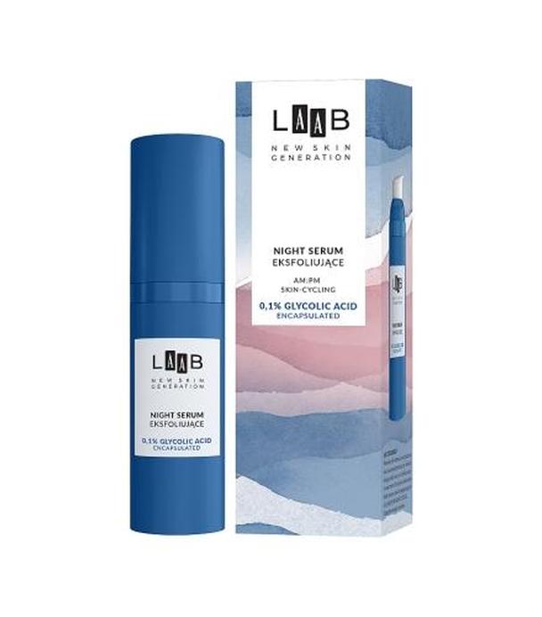 AA Laab AM:PM Skincycling Night serum eksfoliujące 0,1% glycolic acid encapsulated, 30 ml