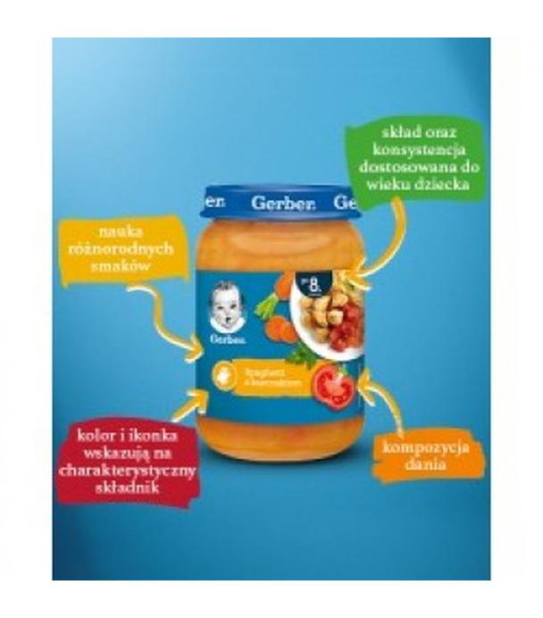 GERBER Obiadek spaghetti z kurczakiem po 8 miesiącu - 190 g